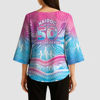 NAIDOC Week 50 Years Deadly Kimono Sleeve Blouse Aboriginal Dreamtime