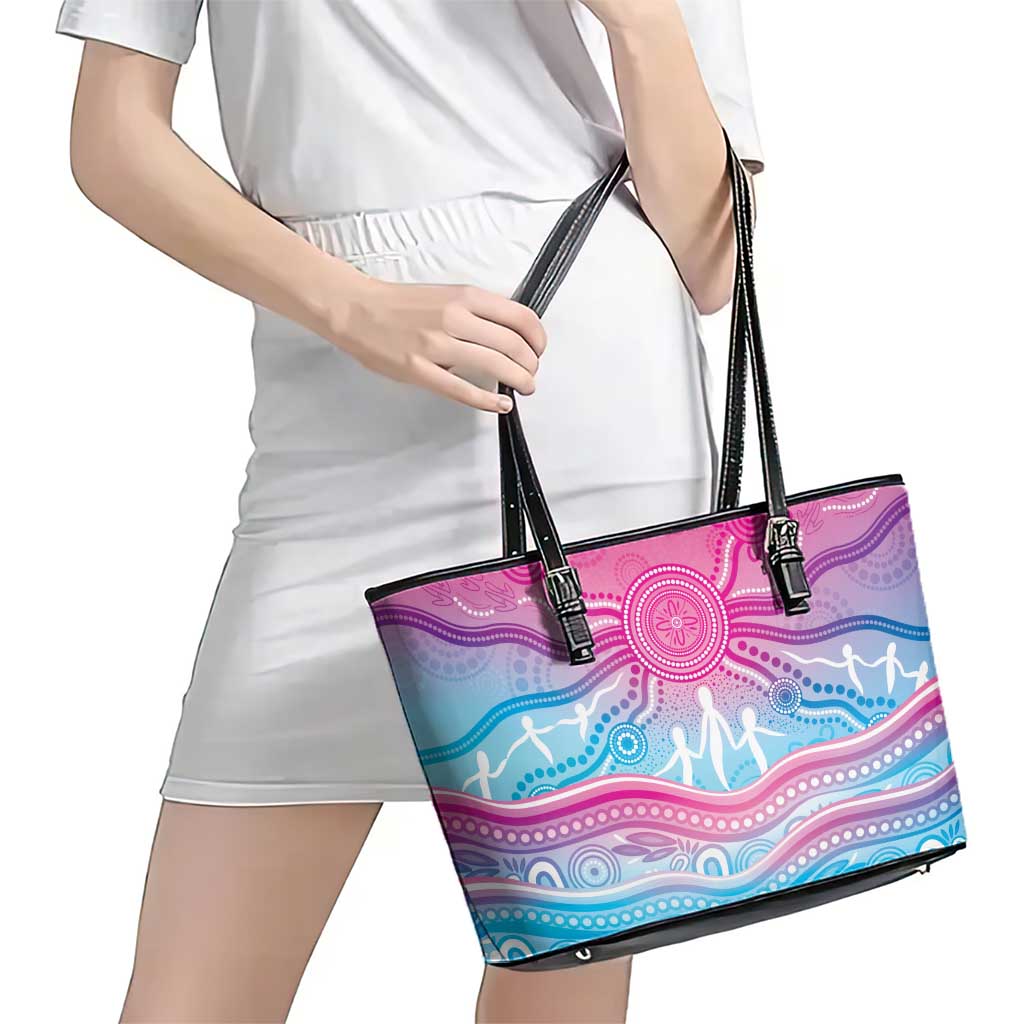 NAIDOC Week 50 Years Deadly Leather Tote Bag Aboriginal Dreamtime
