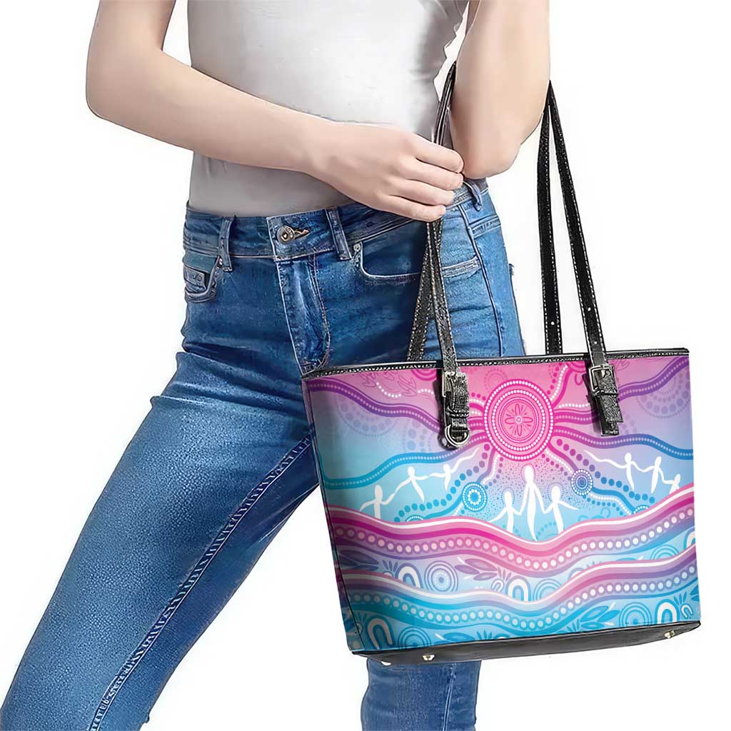 NAIDOC Week 50 Years Deadly Leather Tote Bag Aboriginal Dreamtime