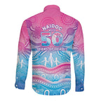 NAIDOC Week 50 Years Deadly Long Sleeve Button Shirt Aboriginal Dreamtime