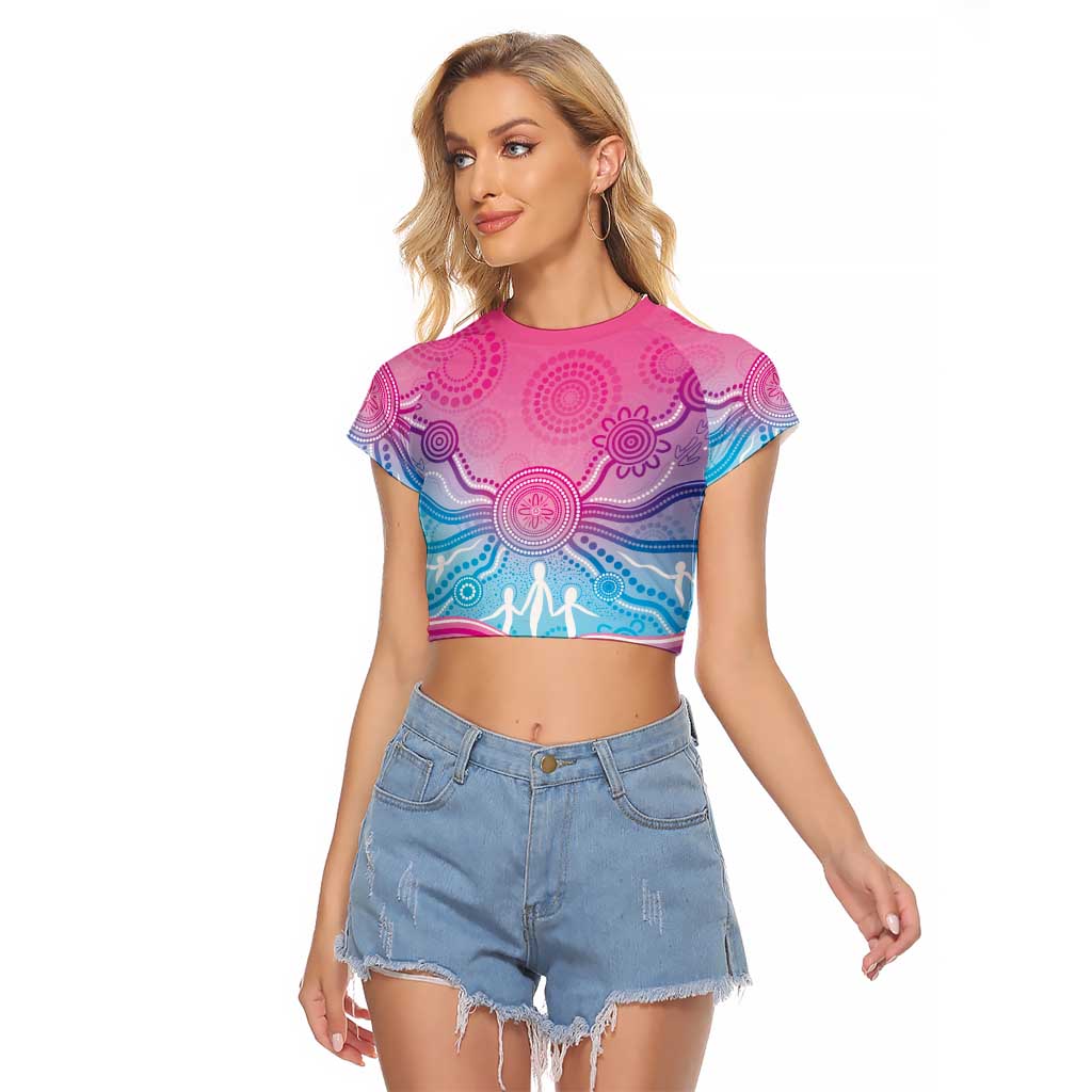 NAIDOC Week 50 Years Deadly Raglan Cropped T Shirt Aboriginal Dreamtime