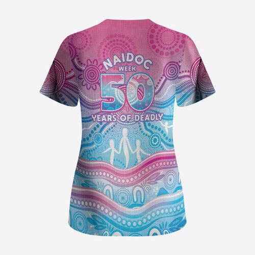 NAIDOC Week 50 Years Deadly Scrub Top Aboriginal Dreamtime