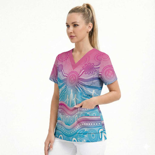 NAIDOC Week 50 Years Deadly Scrub Top Aboriginal Dreamtime