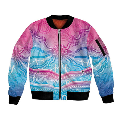 NAIDOC Week 50 Years Deadly Sleeve Zip Bomber Jacket Aboriginal Dreamtime