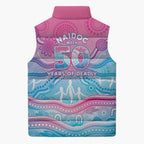 NAIDOC Week 50 Years Deadly Sleeveless Puffer Jacket Aboriginal Dreamtime