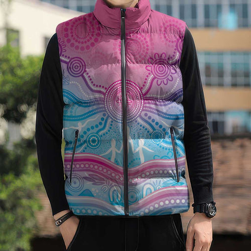 NAIDOC Week 50 Years Deadly Sleeveless Puffer Jacket Aboriginal Dreamtime