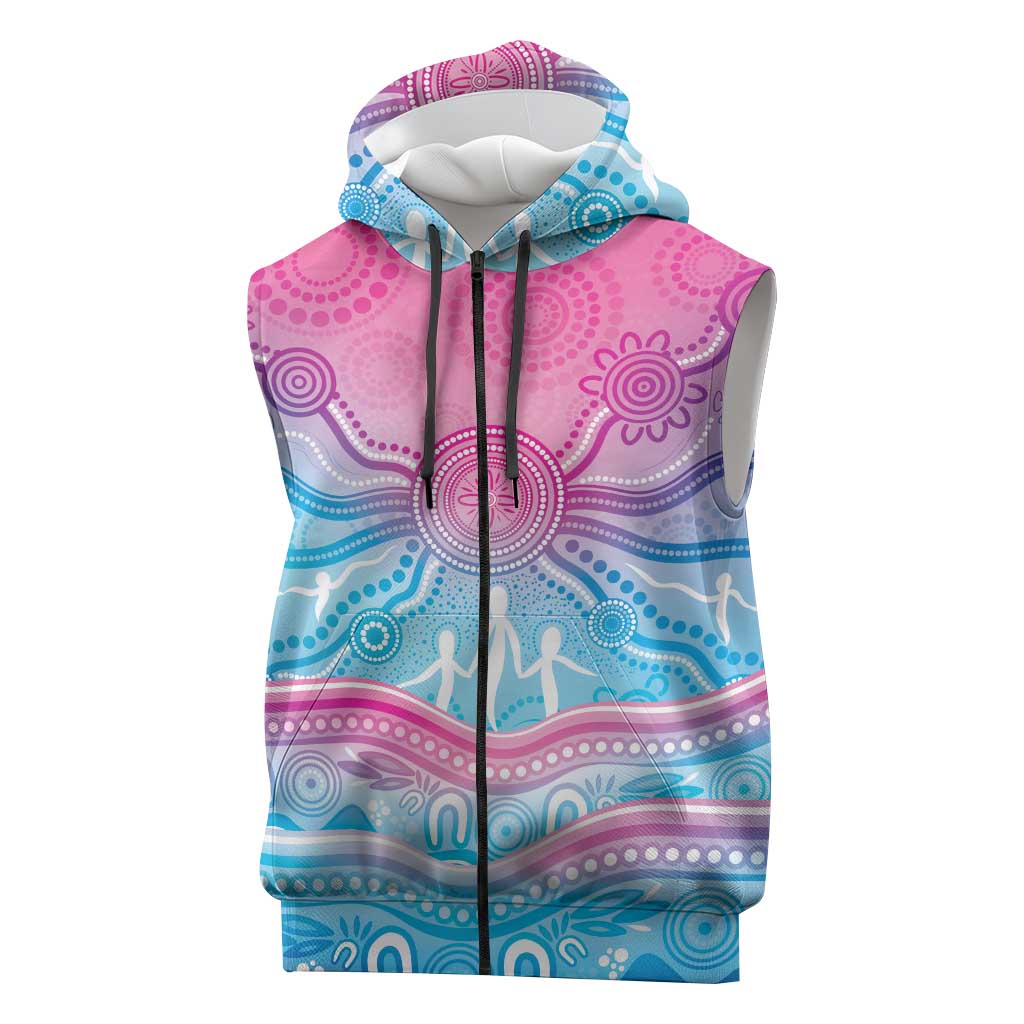 NAIDOC Week 50 Years Deadly Sleeveless Zip Hoodie Aboriginal Dreamtime