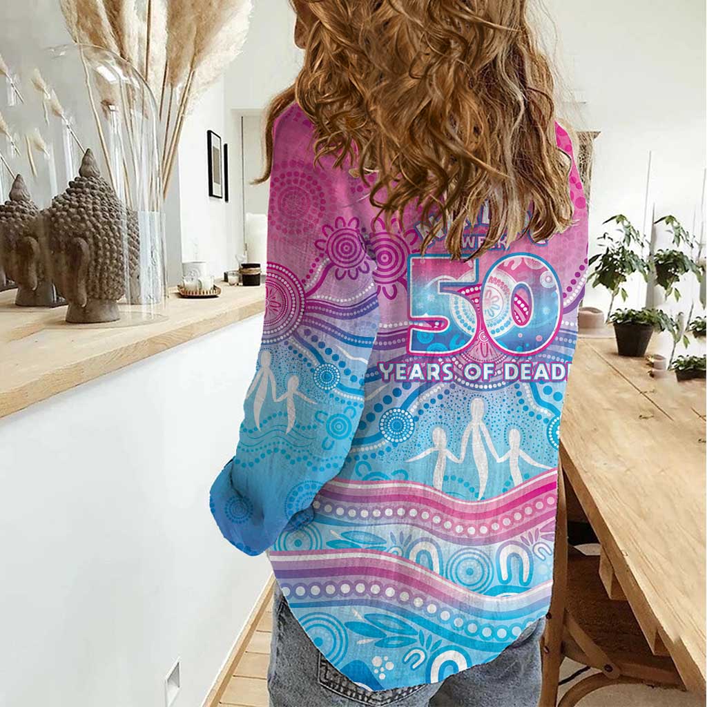 NAIDOC Week 50 Years Deadly Women Casual Shirt Aboriginal Dreamtime