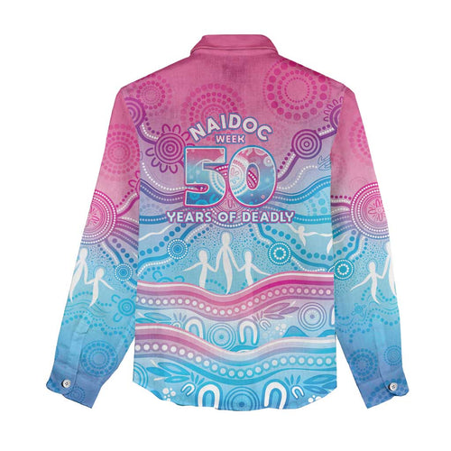 NAIDOC Week 50 Years Deadly Women Casual Shirt Aboriginal Dreamtime