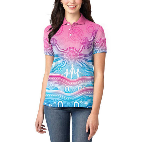 NAIDOC Week 50 Years Deadly Women Polo Shirt Aboriginal Dreamtime