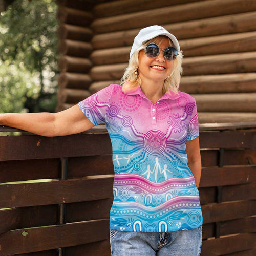 NAIDOC Week 50 Years Deadly Women Polo Shirt Aboriginal Dreamtime