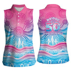 NAIDOC Week 50 Years Deadly Women Sleeveless Polo Shirt Aboriginal Dreamtime