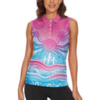 NAIDOC Week 50 Years Deadly Women Sleeveless Polo Shirt Aboriginal Dreamtime