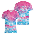NAIDOC Week 50 Years Deadly Women V-Neck T-Shirt Aboriginal Dreamtime