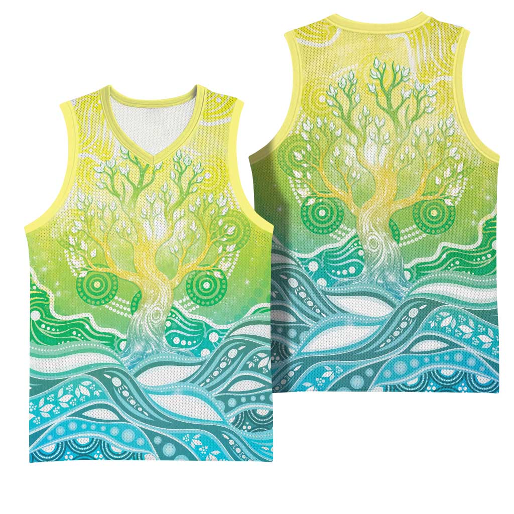 Australia NAIDOC Week Basketball Jersey Eternal Spirit Tree Pastel Gradient