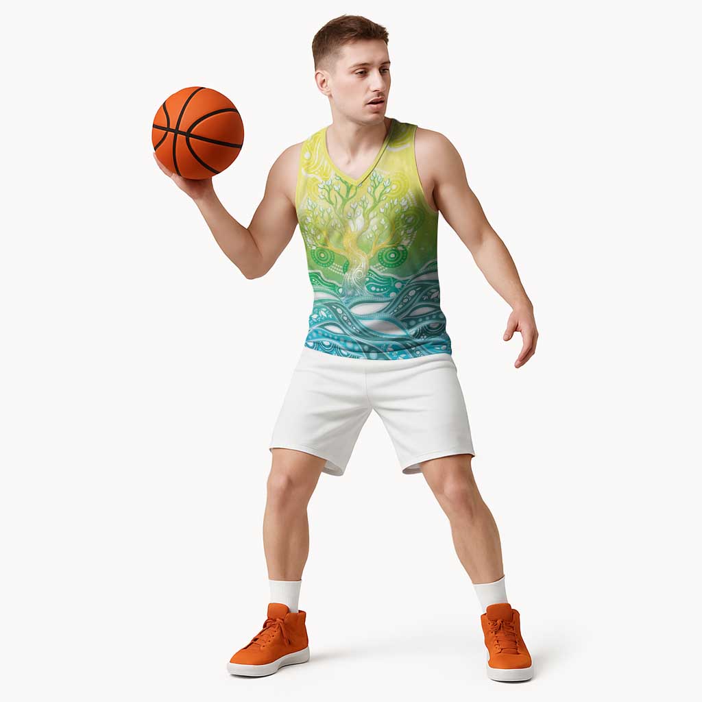 Australia NAIDOC Week Basketball Jersey Eternal Spirit Tree Pastel Gradient