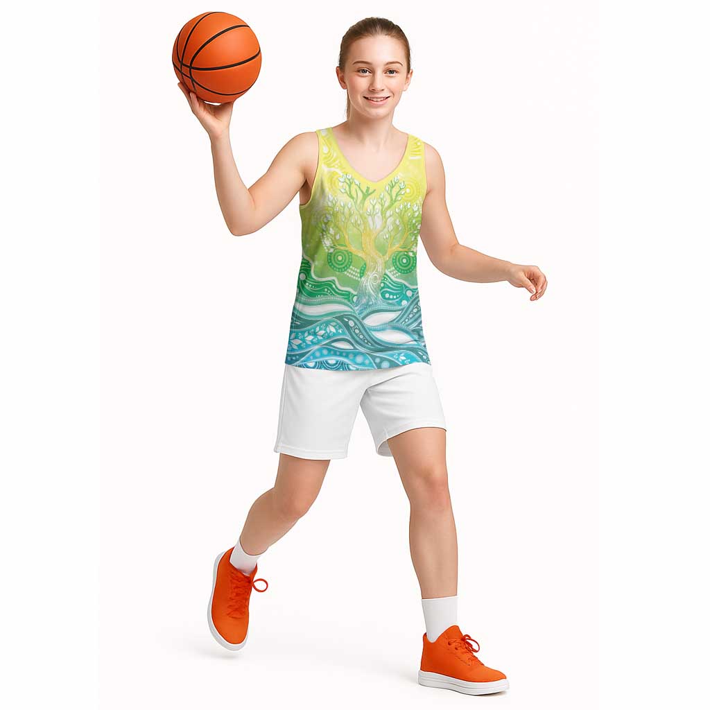 Australia NAIDOC Week Basketball Jersey Eternal Spirit Tree Pastel Gradient