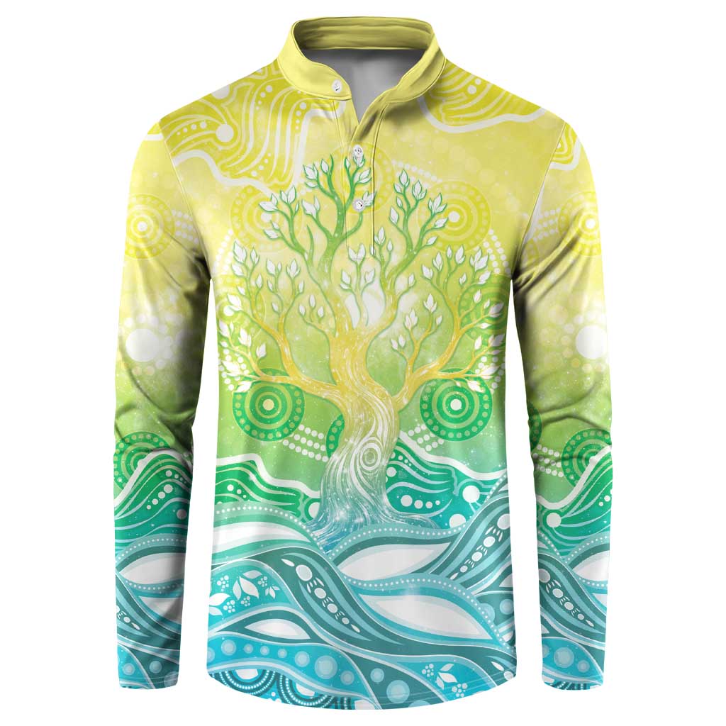 Australia NAIDOC Week Button Sweatshirt Eternal Spirit Tree Pastel Gradient