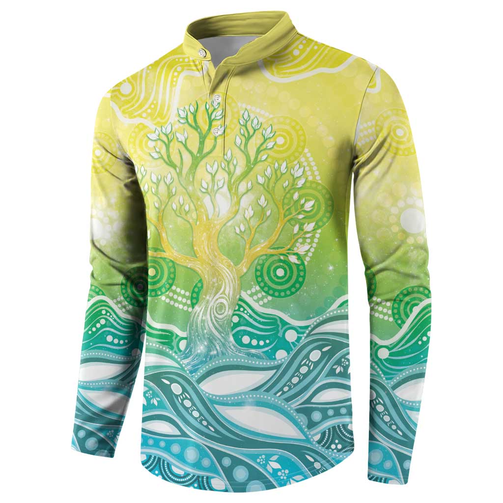 Australia NAIDOC Week Button Sweatshirt Eternal Spirit Tree Pastel Gradient