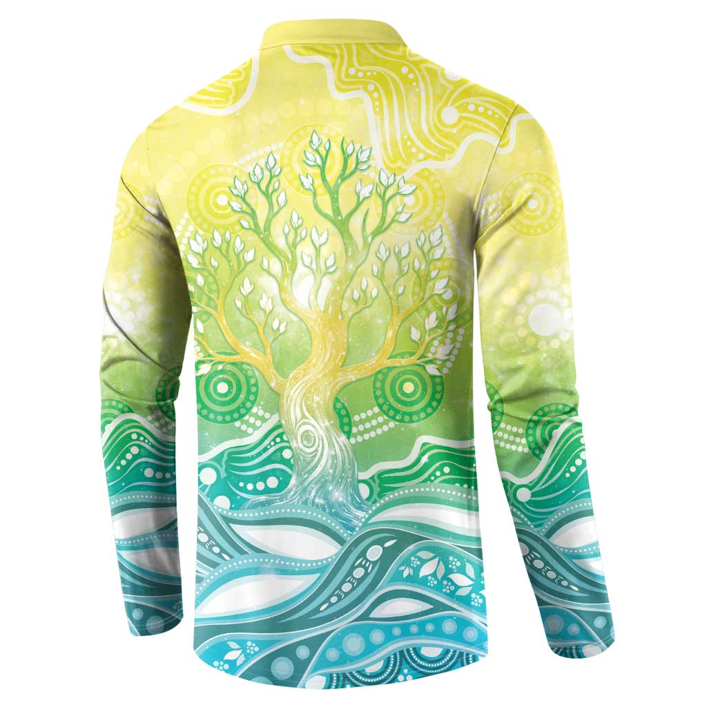 Australia NAIDOC Week Button Sweatshirt Eternal Spirit Tree Pastel Gradient