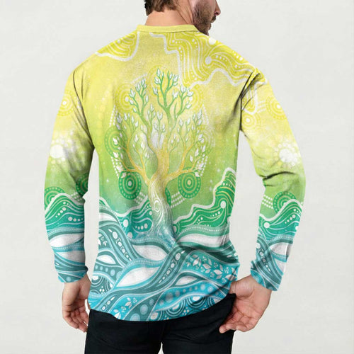 Australia NAIDOC Week Button Sweatshirt Eternal Spirit Tree Pastel Gradient