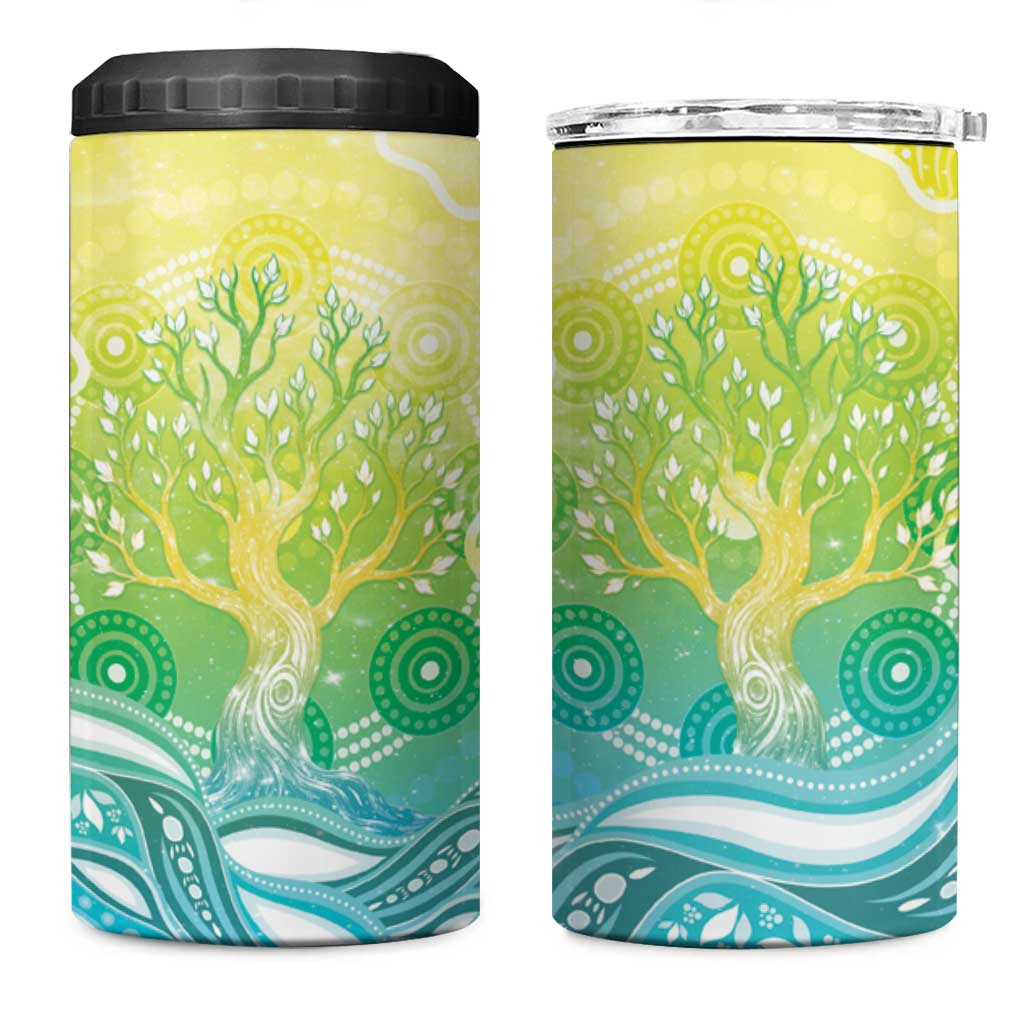 Australia NAIDOC Week 4 in 1 Can Cooler Tumbler Eternal Spirit Tree Pastel Gradient