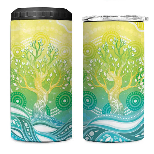 Australia NAIDOC Week 4 in 1 Can Cooler Tumbler Eternal Spirit Tree Pastel Gradient
