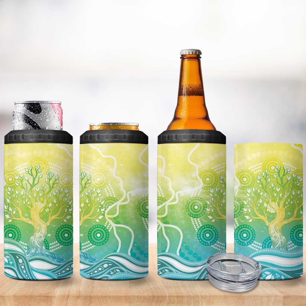 Australia NAIDOC Week 4 in 1 Can Cooler Tumbler Eternal Spirit Tree Pastel Gradient