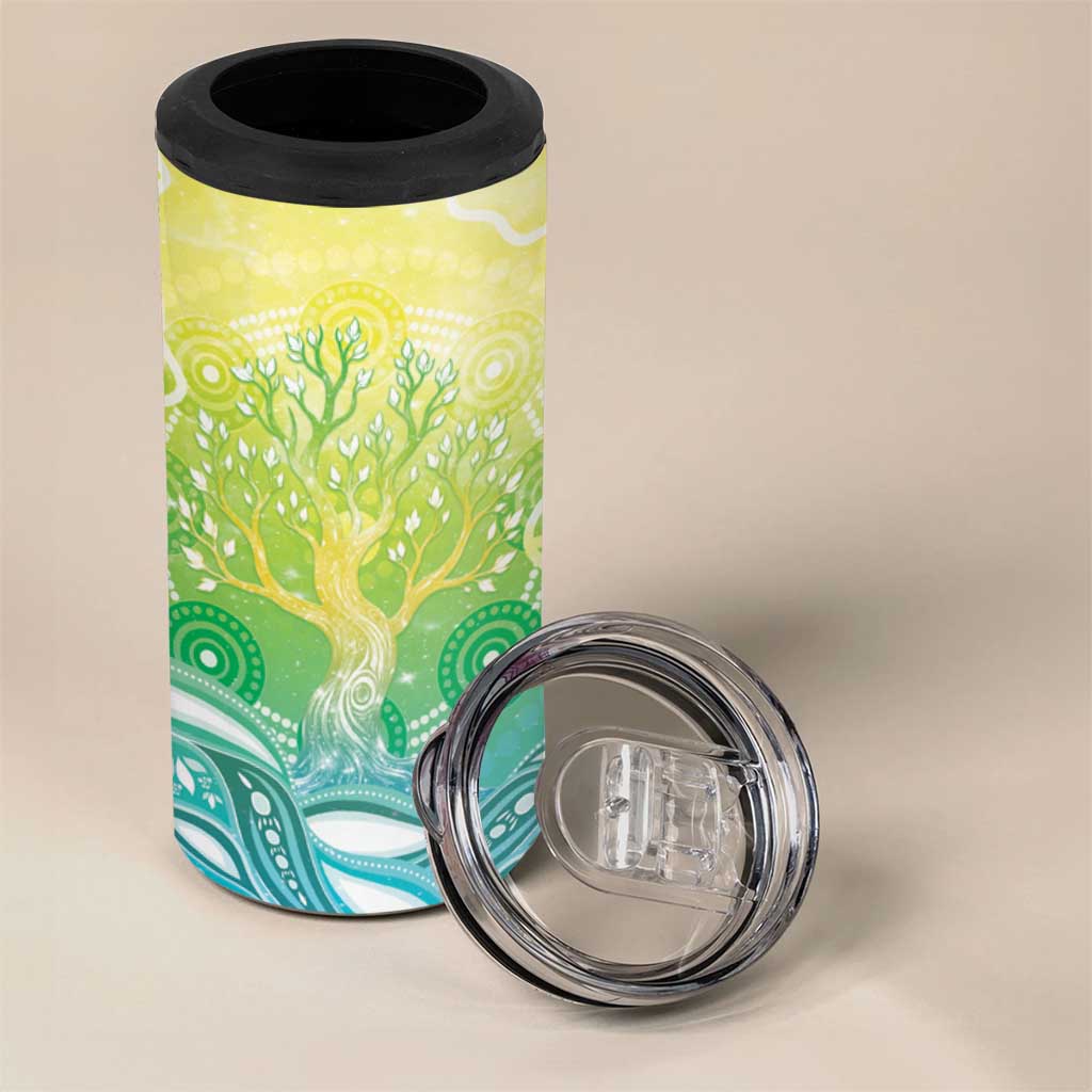 Australia NAIDOC Week 4 in 1 Can Cooler Tumbler Eternal Spirit Tree Pastel Gradient