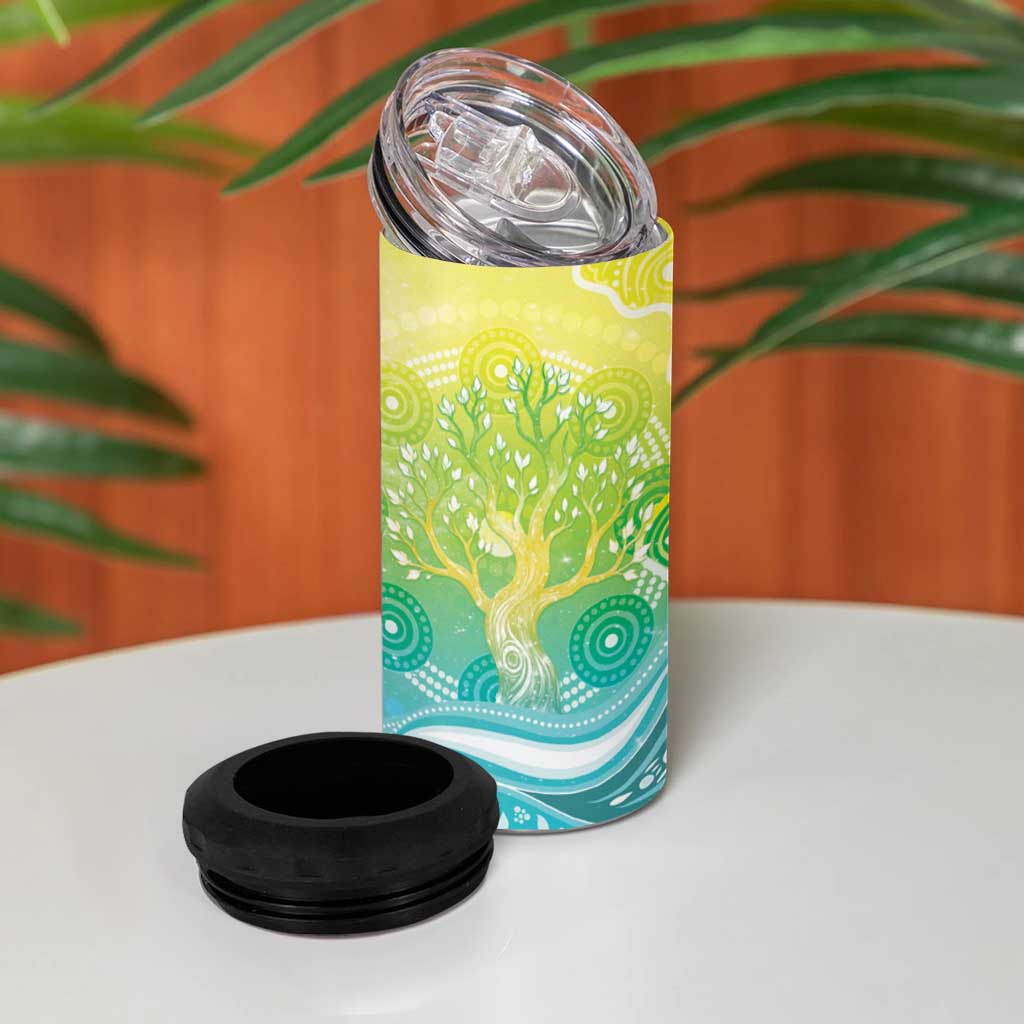 Australia NAIDOC Week 4 in 1 Can Cooler Tumbler Eternal Spirit Tree Pastel Gradient