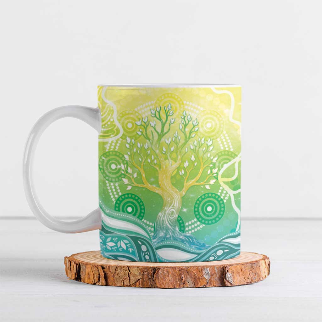 Australia NAIDOC Week Ceramic Mug Eternal Spirit Tree Pastel Gradient