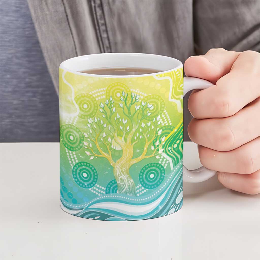 Australia NAIDOC Week Ceramic Mug Eternal Spirit Tree Pastel Gradient