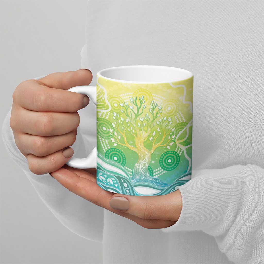 Australia NAIDOC Week Ceramic Mug Eternal Spirit Tree Pastel Gradient