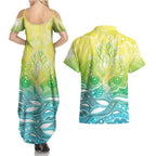 Australia NAIDOC Week Couples Matching Summer Maxi Dress and Hawaiian Shirt Eternal Spirit Tree Pastel Gradient