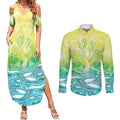 Australia NAIDOC Week Couples Matching Summer Maxi Dress and Long Sleeve Button Shirt Eternal Spirit Tree Pastel Gradient