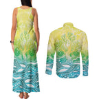 Australia NAIDOC Week Couples Matching Tank Maxi Dress and Long Sleeve Button Shirt Eternal Spirit Tree Pastel Gradient