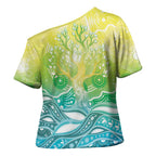 Australia NAIDOC Week Cross Shoulder Shirt Eternal Spirit Tree Pastel Gradient