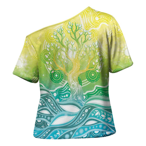 Australia NAIDOC Week Cross Shoulder Shirt Eternal Spirit Tree Pastel Gradient