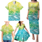 Australia NAIDOC Week Family Matching Puletasi and Hawaiian Shirt Eternal Spirit Tree Pastel Gradient