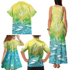 Australia NAIDOC Week Family Matching Tank Maxi Dress and Hawaiian Shirt Eternal Spirit Tree Pastel Gradient