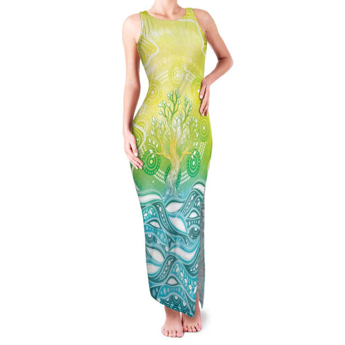 Australia NAIDOC Week Family Matching Tank Maxi Dress and Hawaiian Shirt Eternal Spirit Tree Pastel Gradient