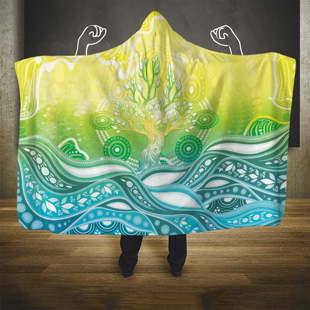 Australia NAIDOC Week Hooded Blanket Eternal Spirit Tree Pastel Gradient