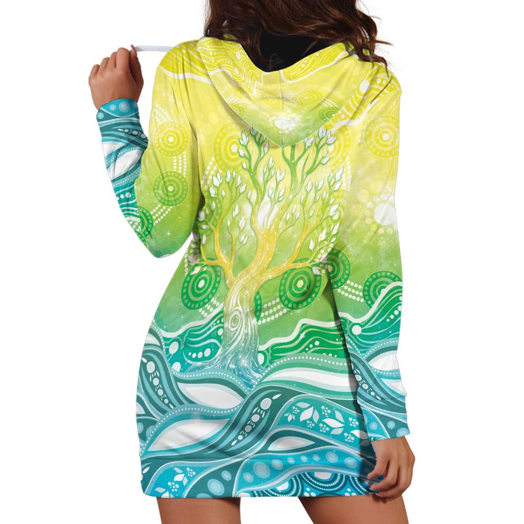 Australia NAIDOC Week Hoodie Dress Eternal Spirit Tree Pastel Gradient