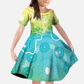 Australia NAIDOC Week Kid Short Sleeve Dress Eternal Spirit Tree Pastel Gradient