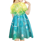 Australia NAIDOC Week Kid Short Sleeve Dress Eternal Spirit Tree Pastel Gradient