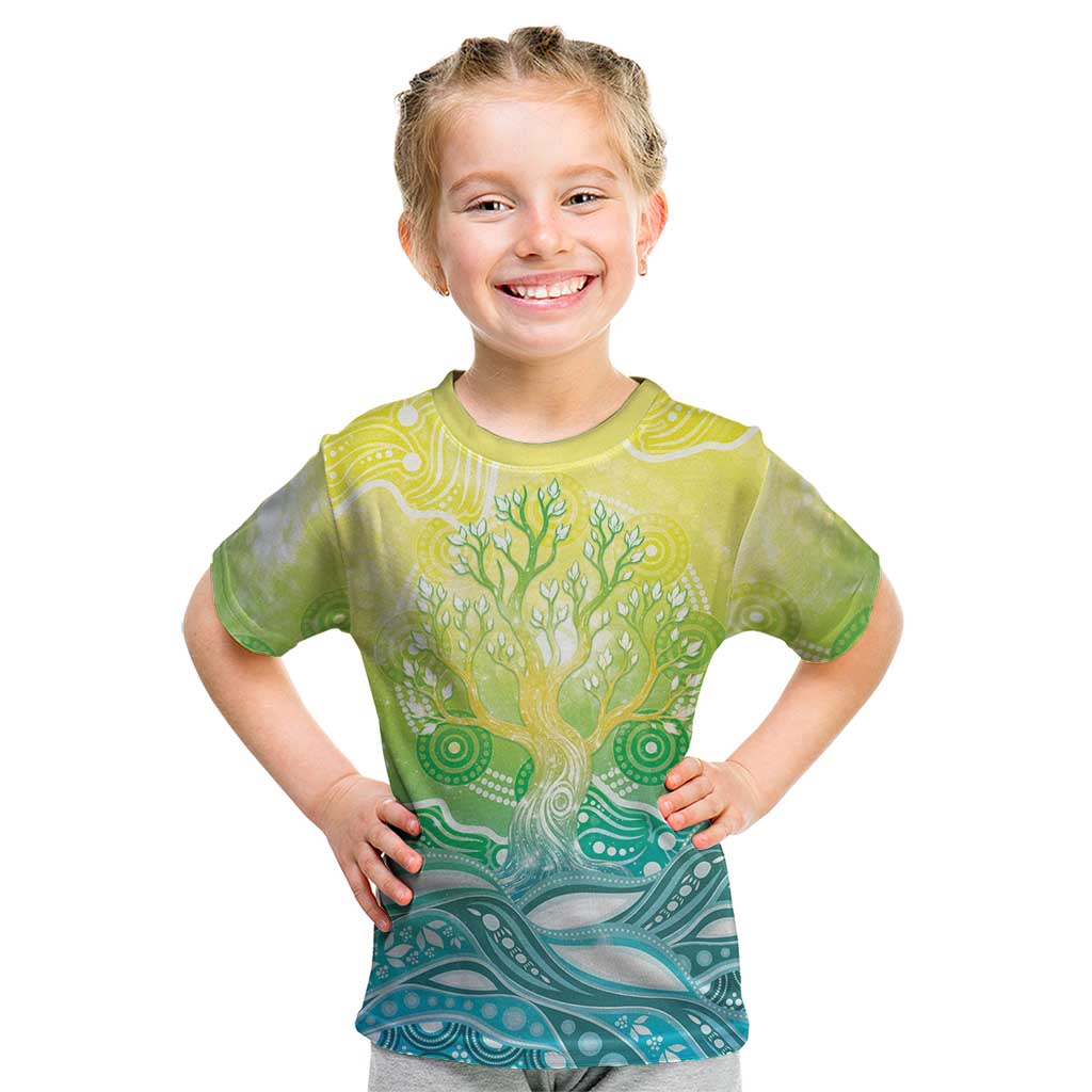 Australia NAIDOC Week Kid T Shirt Eternal Spirit Tree Pastel Gradient