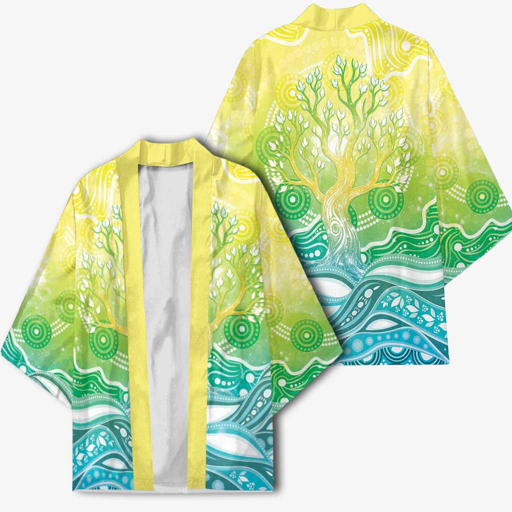 Australia NAIDOC Week Kimono Eternal Spirit Tree Pastel Gradient
