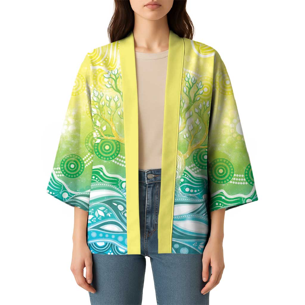 Australia NAIDOC Week Kimono Eternal Spirit Tree Pastel Gradient