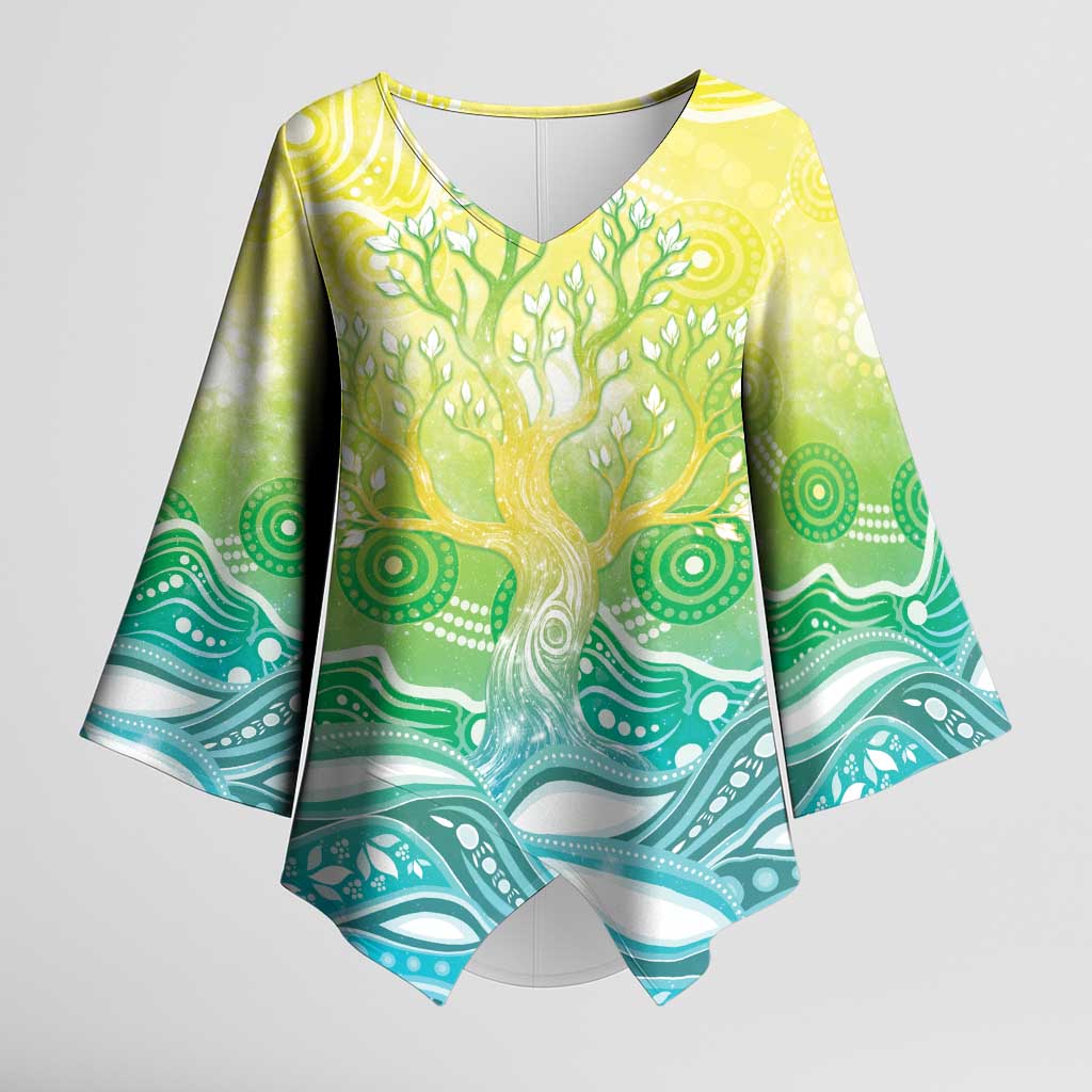 Australia NAIDOC Week Kimono Sleeve Blouse Eternal Spirit Tree Pastel Gradient