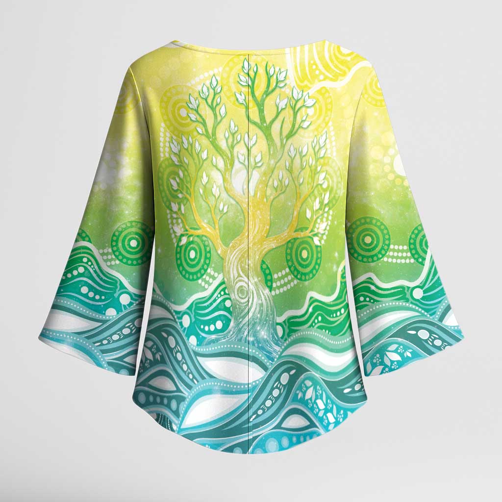 Australia NAIDOC Week Kimono Sleeve Blouse Eternal Spirit Tree Pastel Gradient